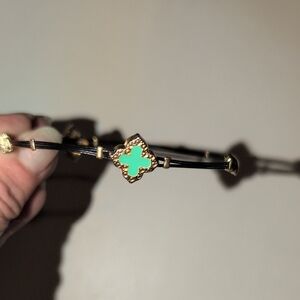Black, Gold and Green Clover Bracelet
